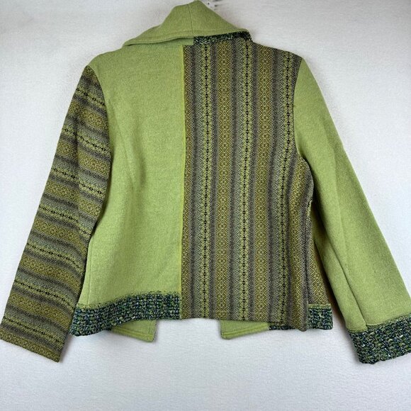 Vintage Bets by Canvasback Patchwork Wool Jacket Womens Medium Green Mixed Media - Picture 11 of 11